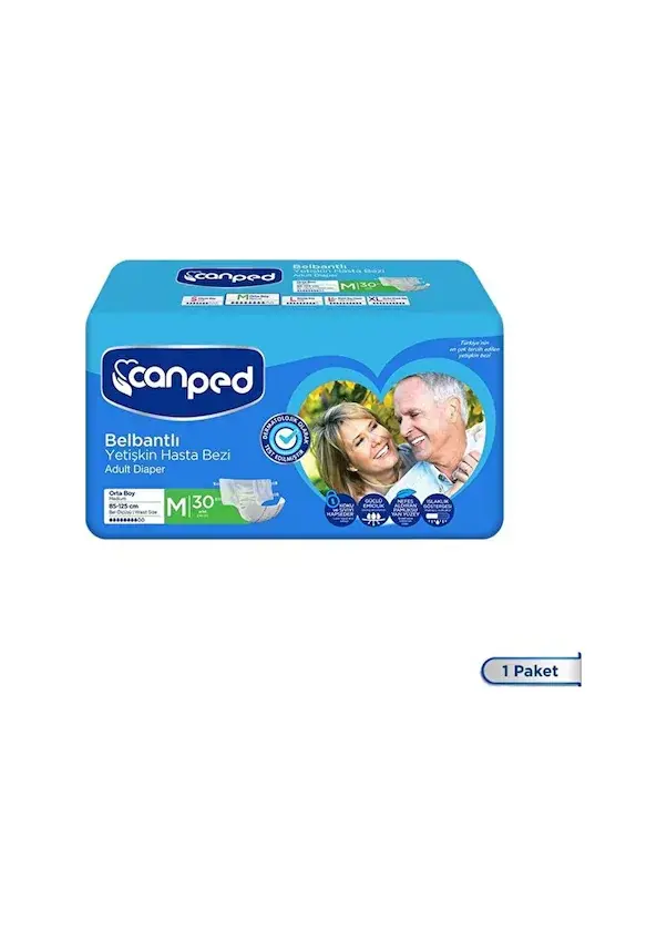 Canped Belbantlı Hasta Bezi Orta Boy Medium 30 lu