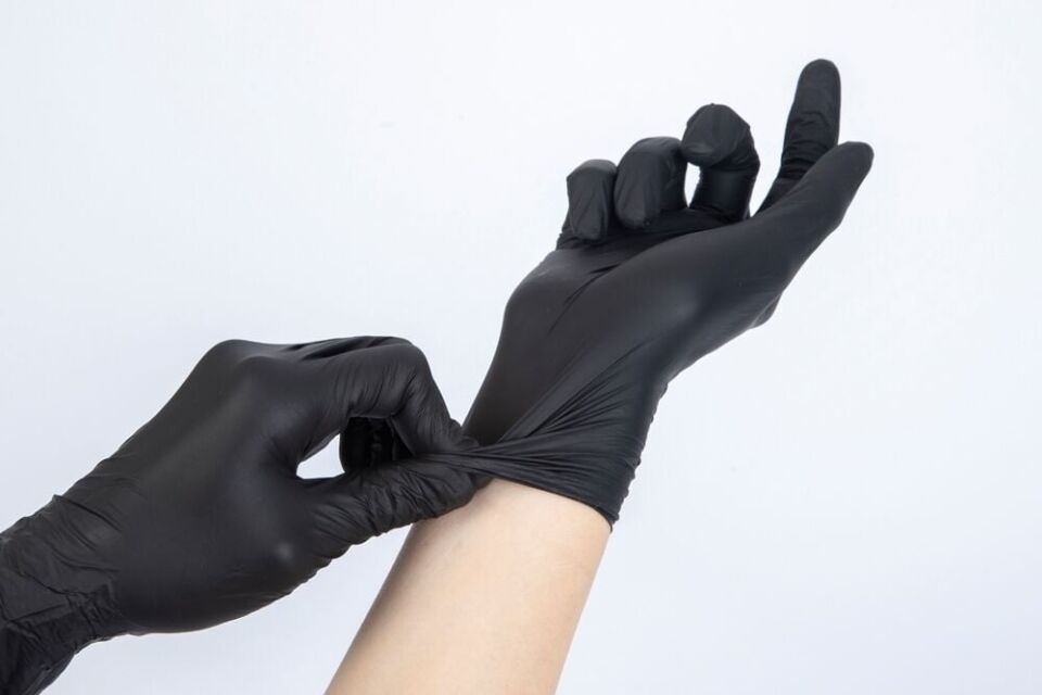 Siyah Nitril Muayene Eldiveni S-M-L