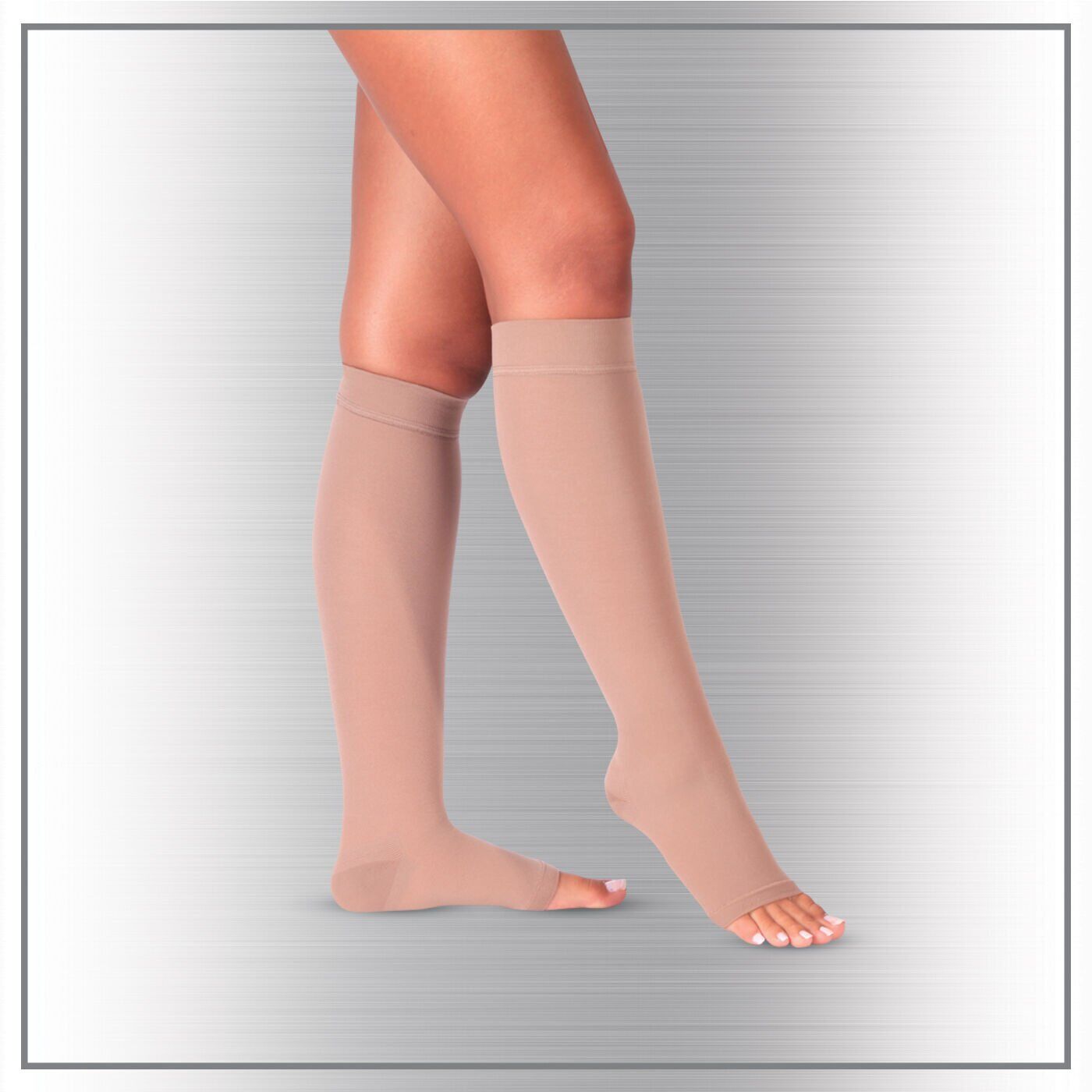 DİZ ÜSTÜ VARİS ÇORABI BURNU AÇIK