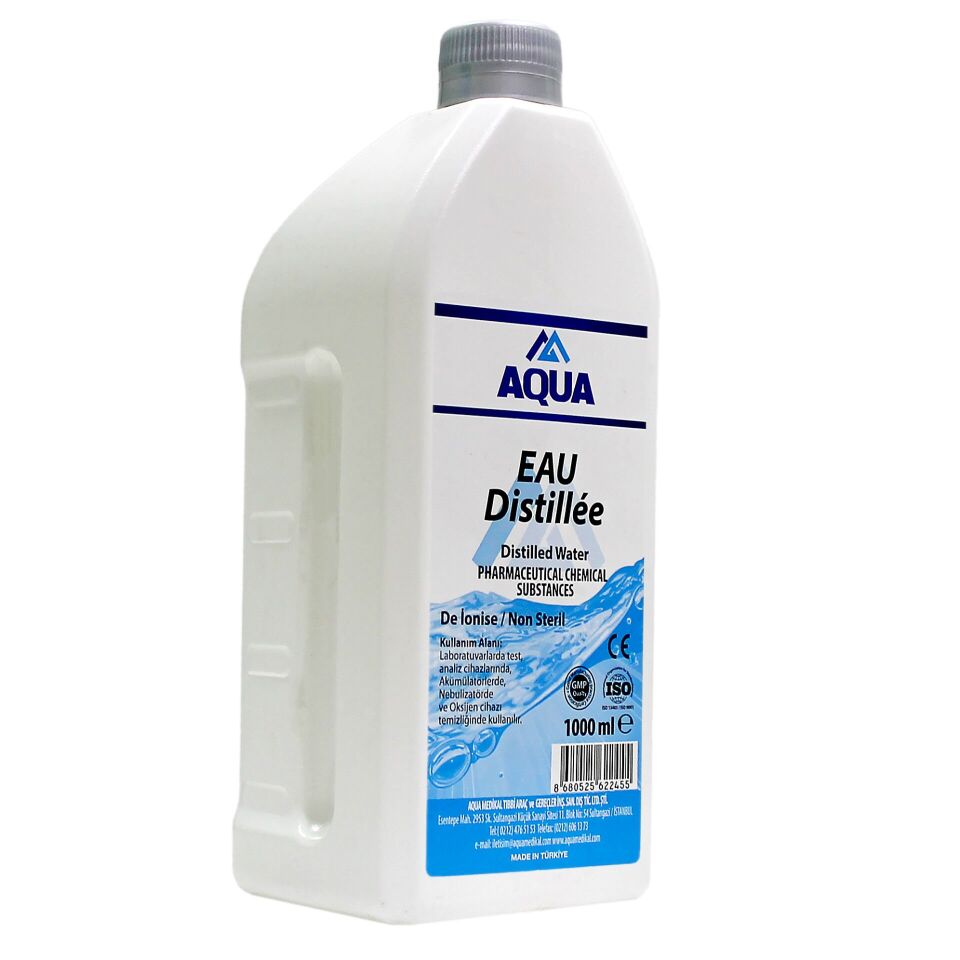 DİSTİLE SU 1 LİTRE DEYONİZE SU 1000 ML